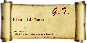 Gier Tímea névjegykártya